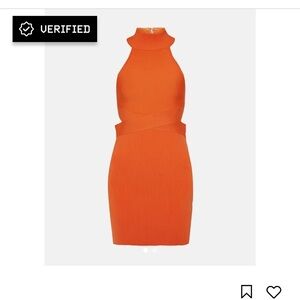 Herve Leger Vibrant Orange Mini Dress